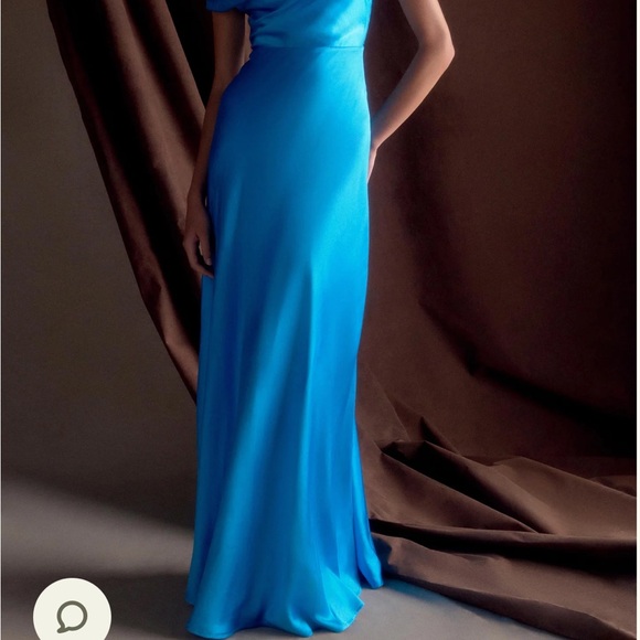 Meshki One Shoulder Blue Dress - Picture 1 of 4